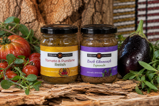 Native Condiment Duo – Tomato & Purslane Relish + Bush Ghanoush Tapenade